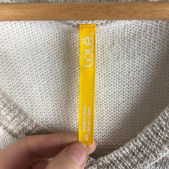 Lole NWT Women's Small Skylar Wool Blend Vanilla Cream Brown V-Neck Knit Dress - Picture 8 of 10